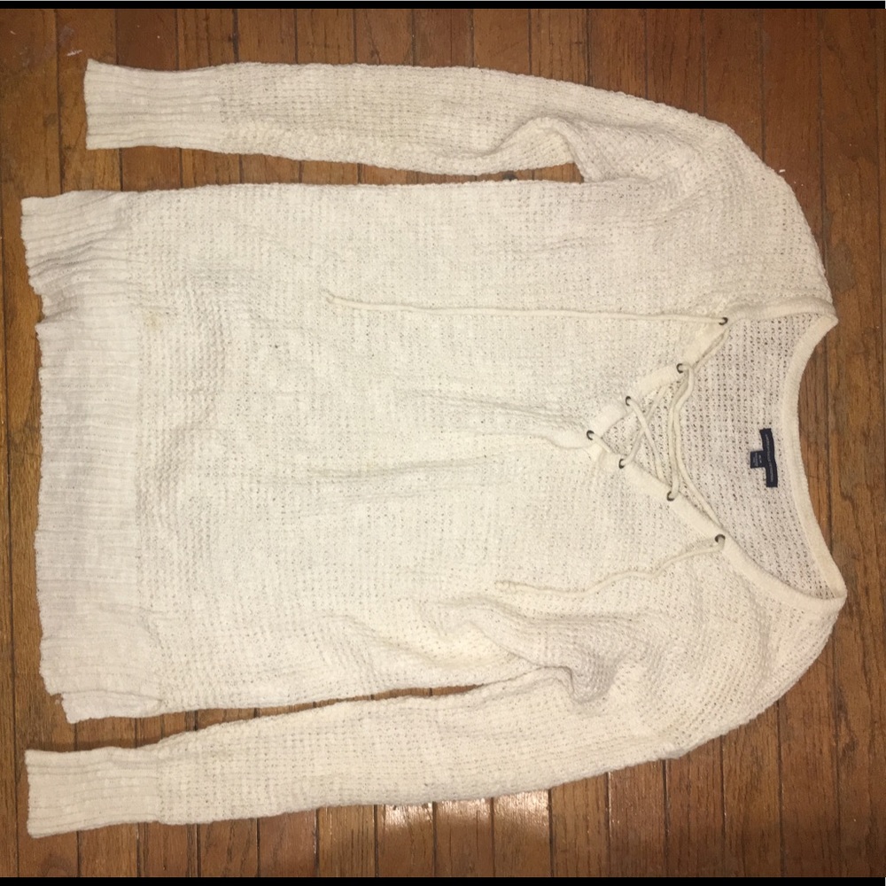 American eagle knit cream sweater